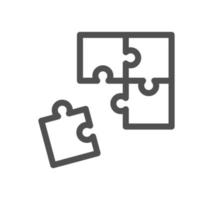 Puzzle related icon outline and linear vector. vector