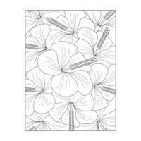 Hibiscus Flower Coloring Page vector