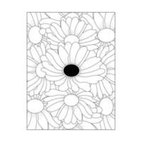 Daisy Flower Coloring Page And Book Line Art Vector