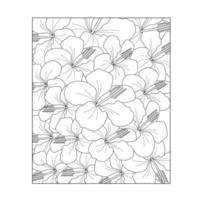 Hibiscus Flower Coloring Page vector