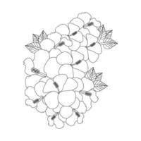 Hibiscus Flower Coloring Page vector