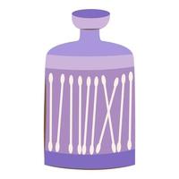 Vector icon of ear sticks in a jar. Vector icon of a cotton swab.