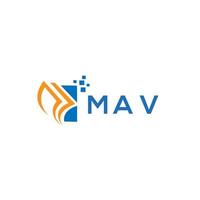 MAV credit repair accounting logo design on WHITE background. MAV creative initials Growth graph letter logo concept. MAV business finance logo design. vector