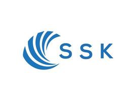 SSK letter logo design on white background. SSK creative circle letter logo concept. SSK letter design. vector