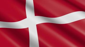 3D Loopable Waving Material Flag of Denmark video