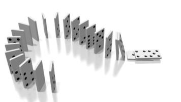 Domino Effect - Question Mark Concept - Camera Following video