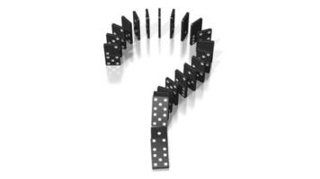 Domino Effect - Question Mark Concept - Falling Black Tiles with Black Dots video