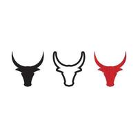 toro cuerno logo y símbolo modelo íconos conjunto vector