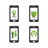 smart phone icon set logo design and vector illustration