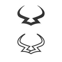 toro y vaca logo diseño icono vector cuerno animales