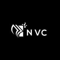 NVC credit repair accounting logo design on BLACK background. NVC creative initials Growth graph letter logo concept. NVC business finance logo design. vector