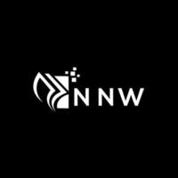 NNW credit repair accounting logo design on BLACK background. NNW creative initials Growth graph letter logo concept. NNW business finance logo design. vector