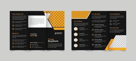 Fitness trifold brochure template design vector