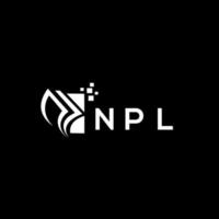 npl crédito reparar contabilidad logo diseño en negro antecedentes. npl creativo iniciales crecimiento grafico letra logo concepto. npl negocio Finanzas logo diseño. vector