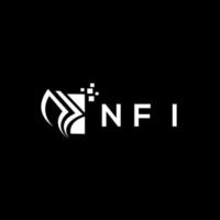 NFI credit repair accounting logo design on BLACK background. NFI creative initials Growth graph letter logo concept. NFI business finance logo design. vector