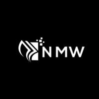 NMW credit repair accounting logo design on BLACK background. NMW creative initials Growth graph letter logo concept. NMW business finance logo design. vector