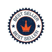 best seller badge logo icon vector, golden color best seller label, icon, stamp, ribbon design illustration vector