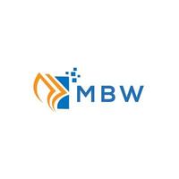 mbw crédito reparar contabilidad logo diseño en blanco antecedentes. mbw creativo iniciales crecimiento grafico letra logo concepto. mbw negocio Finanzas logo diseño. vector