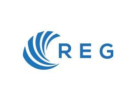 reg letra logo diseño en blanco antecedentes. reg creativo circulo letra logo concepto. reg letra diseño. vector