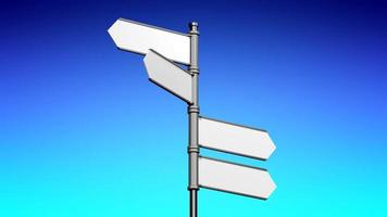 3D Signpost, Roadsign with Four Arrows video