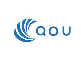 QOU letter logo design on white background. QOU creative circle letter logo concept. QOU letter design. vector