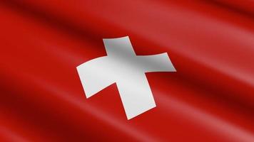 3d en bucle ondulación material bandera de Suiza video