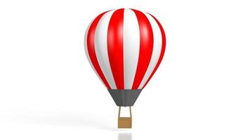 3D Red and White Hot Air Balloon on White Background video