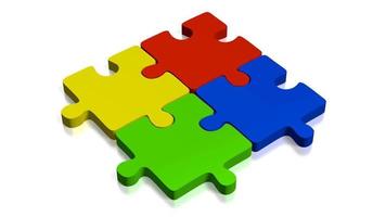 3D Jigsaw Puzzle, White Background video