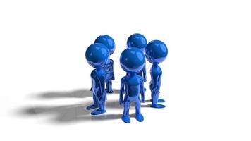 Blue Cartoon Characters - Social Networking, Job Concept video