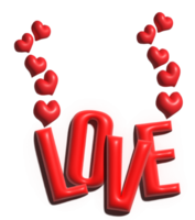 Love word lettering with a cute heart. Valentine's day template or background for Love and Valentine's day concept. png