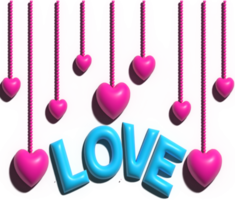 Love word lettering with a cute heart. Valentine's day template or background for Love and Valentine's day concept. png