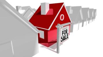 House for Sale Board, Geometrical House Shape - Real Estate Offer Concept. video