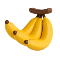 banana bunch isolated. 3D render illustration png