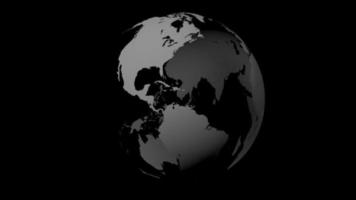 3d terra com todos continentes - Europa, Ásia, África, sul América, norte América, Austrália video