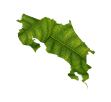 Costa Rica map made of green leaves on soil ecology concept png