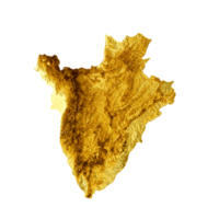 burundi carta geografica d'oro metallo colore altezza carta geografica 3d png