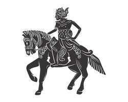 vector el reina es montando un negro caballo