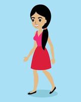 cute girl cartoon vector