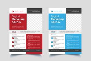 Corporate Business Flyer Template Design. Modern Digital Marketing Agency Flyer Template Design. vector
