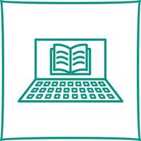 icono de vector de libros en línea único