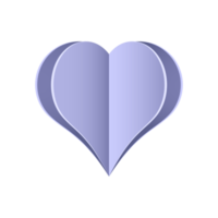 Paper heart design. Symbol of love in shape of heart for Happy Women's, Mothers day, birthday greeting card design. Transparent background. Illustration png