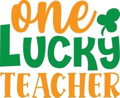 One Lucky Teacher vector