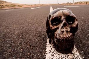 Skull on the road photo