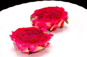 Dragonfruit on a white plate photo