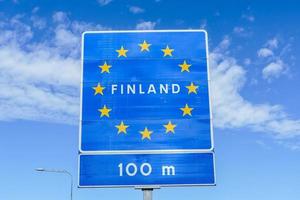 Finland border sign photo