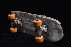 Wooden skateboard isolated photo