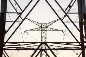 Tall electrical pylons photo