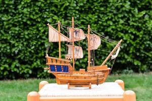 Mini wooden ship photo