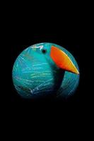 Blue bird in circular frame photo