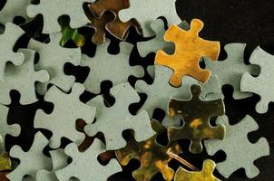 Assorted puzzle pieces photo
